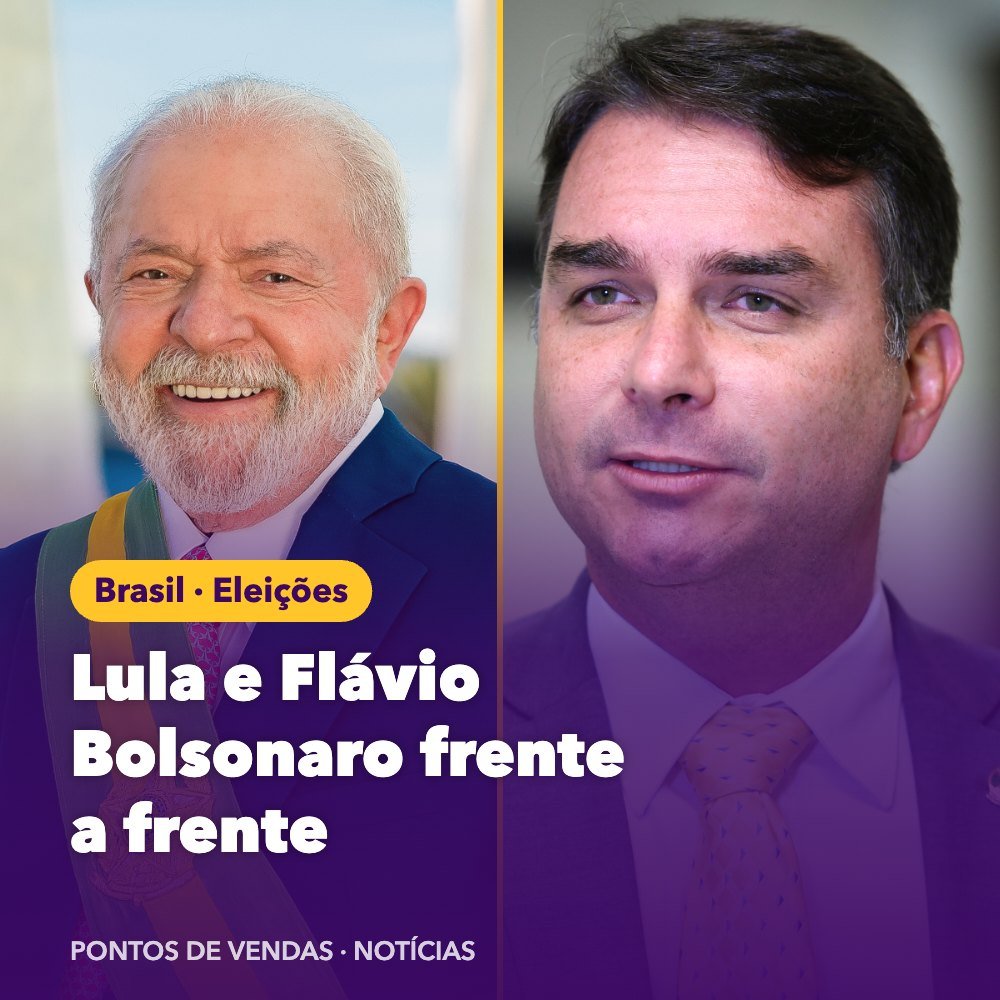 Lula da Silva e Flávio Bolsonaro, candidatos à segunda volta das presidenciais brasileiras